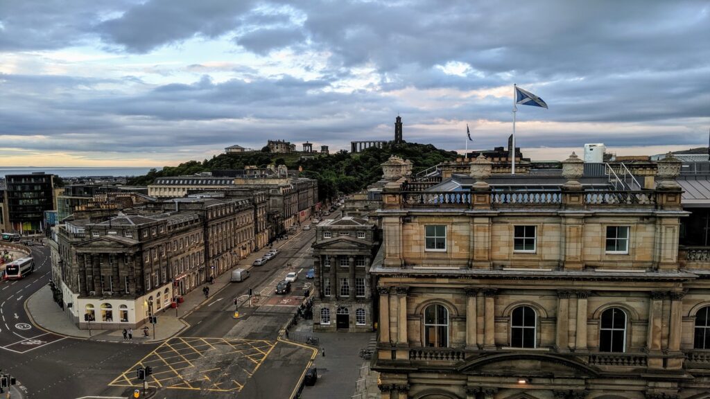 Edinburgh City view from the Balmoral Hotel.